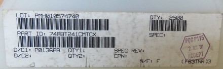 FAIRCHILD 74ABT241CMTCX Qty of 50 per Lot Bus Driver, ABT Series, 2-Func, 4-Bit
