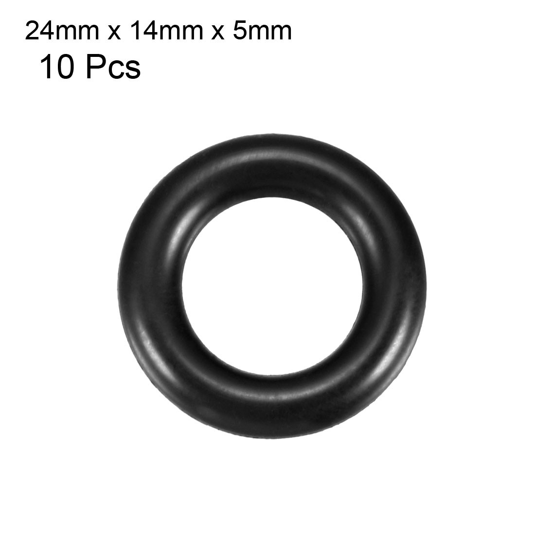 10 Pcs 24mm x 14mm x 5mm Mechanical Rubber O Ring Oil Seal Gaskets Black
