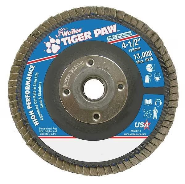 Weiler Flap Disc, Type 29, 4-1/2in. dia.