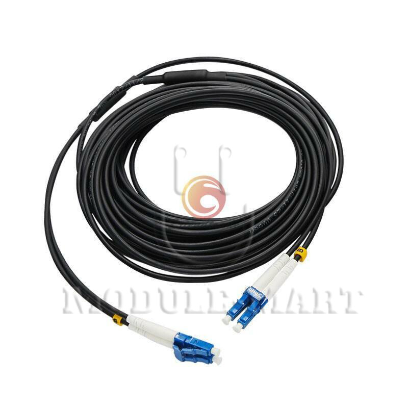 10M Black Armored Fiber Cable Duplex Fiber Optic Patch Cord LC-LC UPC SM 9/125