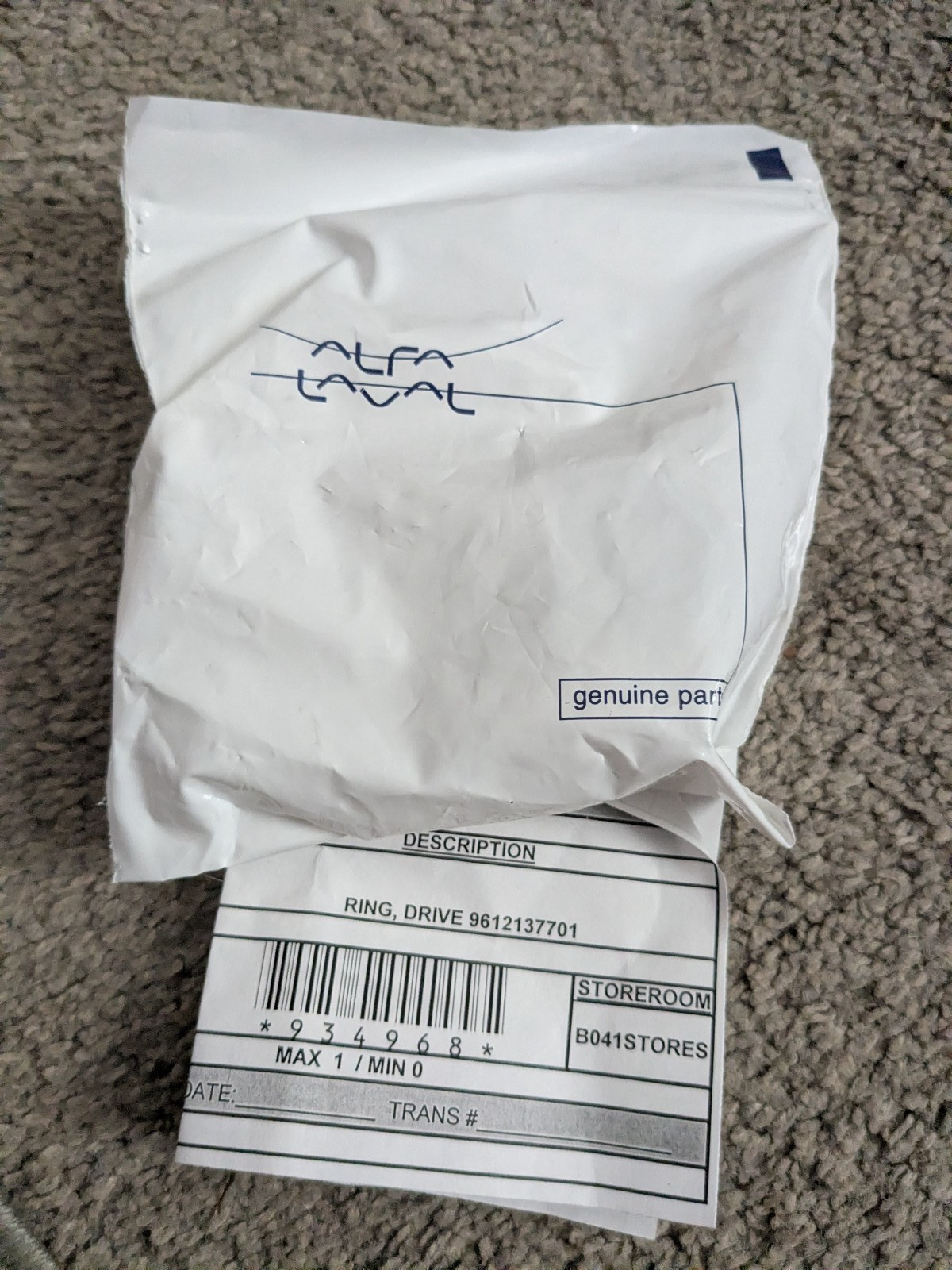 NEW Alfa Laval OEM Drive Ring 9612137701
