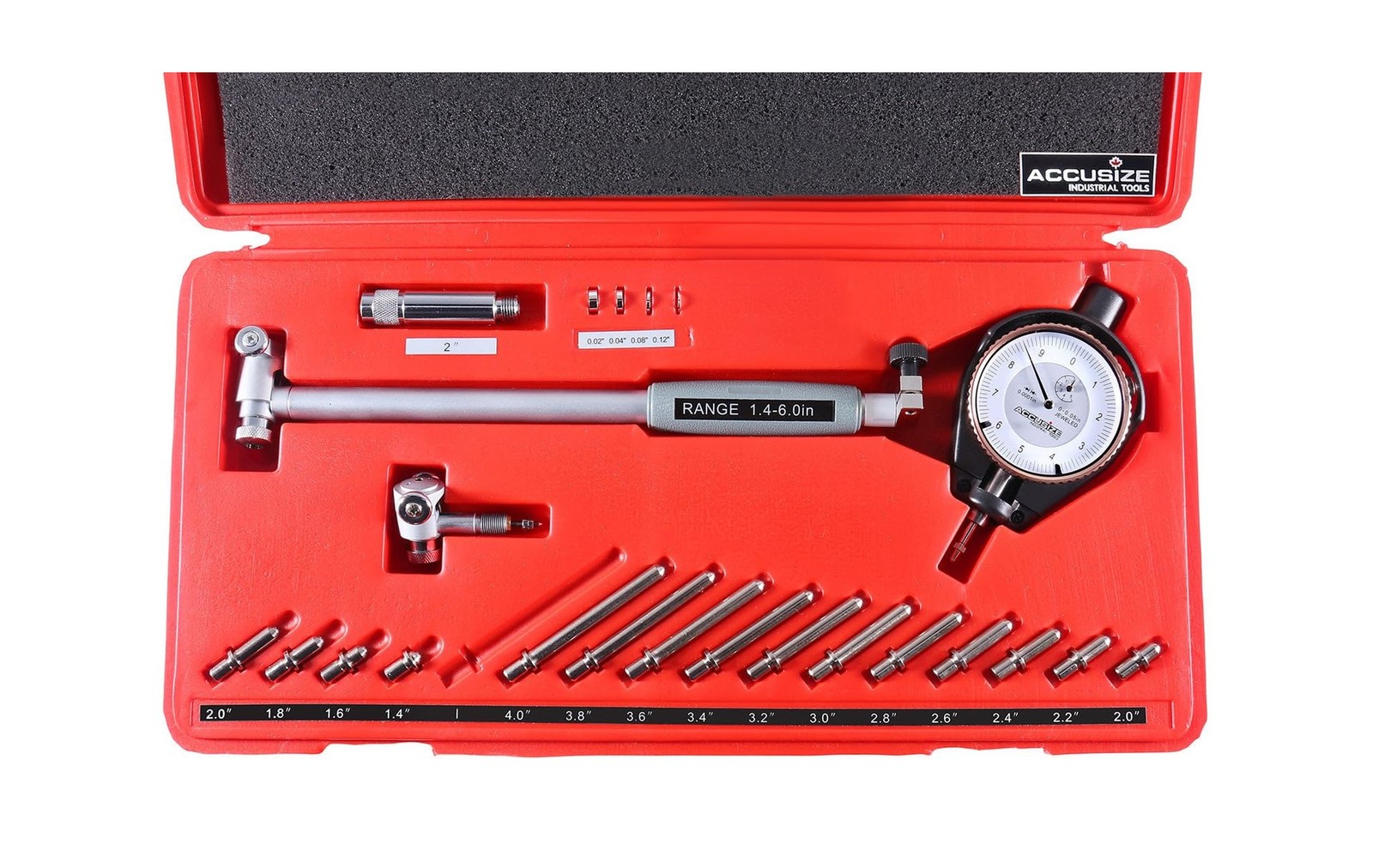 Accusize Industrial Tools Dial Bore Gauge Set, 1.4-6 inch Measuring Range, 0….