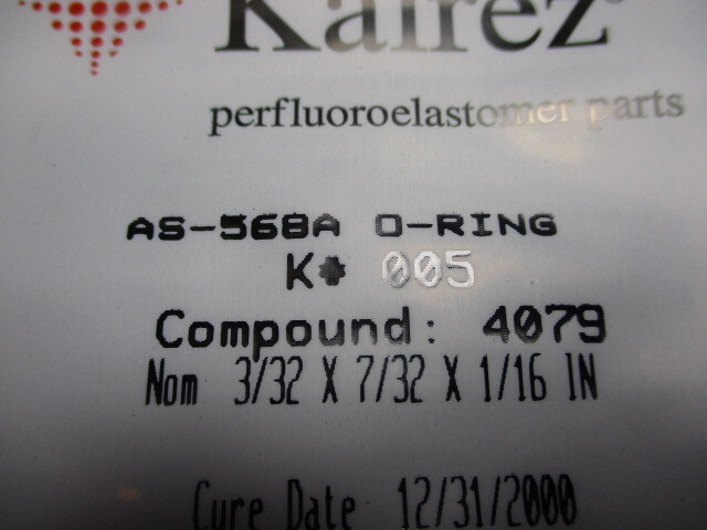 KALREZ AS-568A-005 O-RING, KALREZ ID.101 CSD.070 4079 BLK