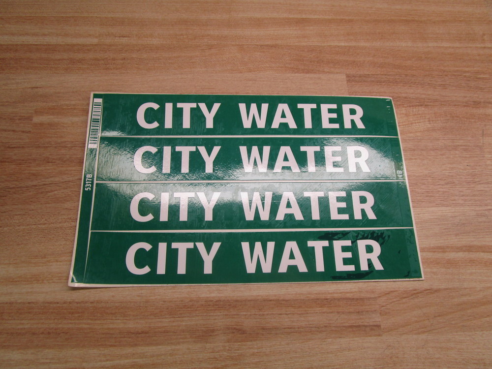 Lab Safety Supply 5317B City Water Sign