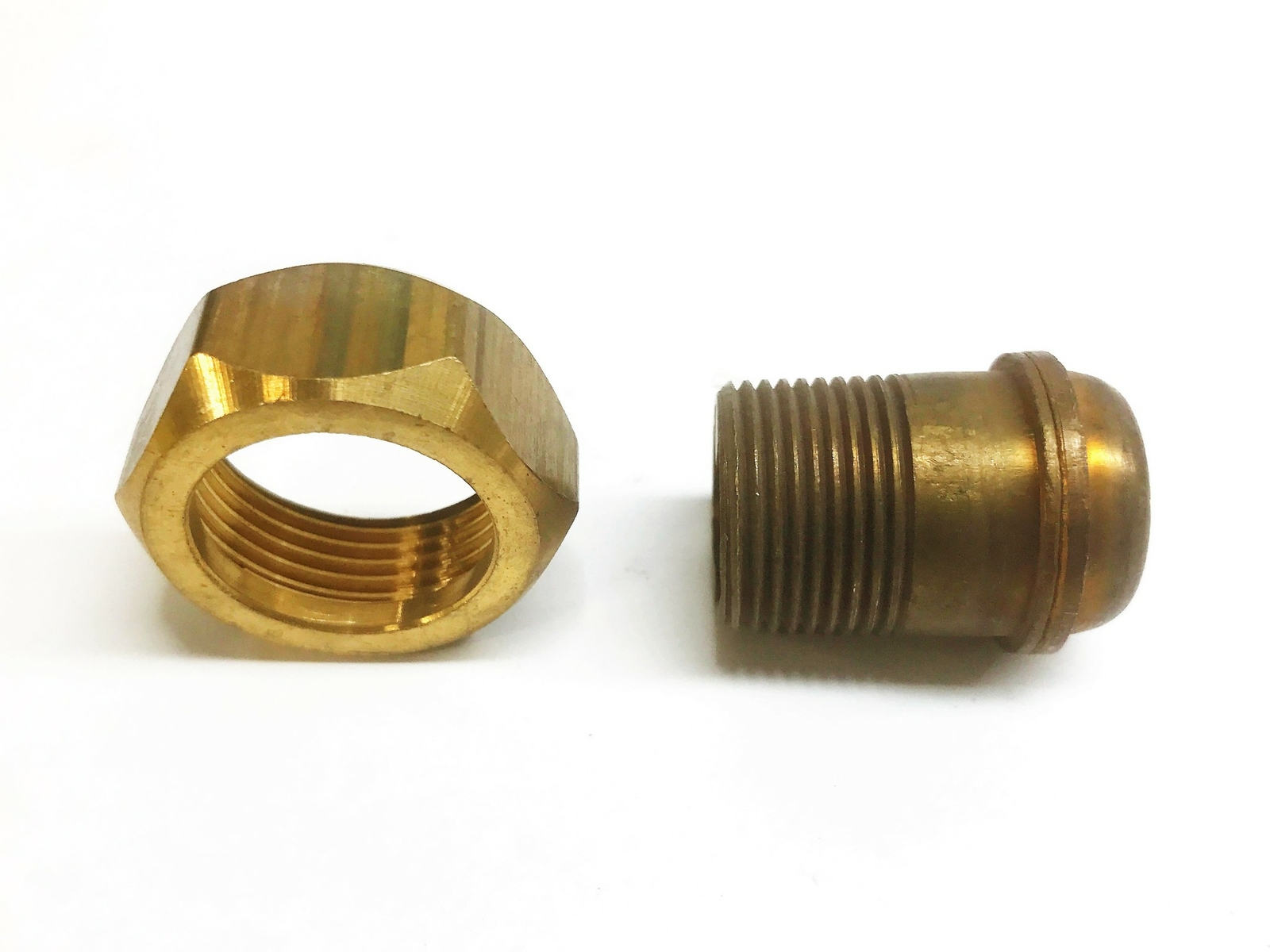 Unbranded 1-1/4″ (1″) Brass Hex Compression Tube Nut Assembly [Lot of 6] NOS