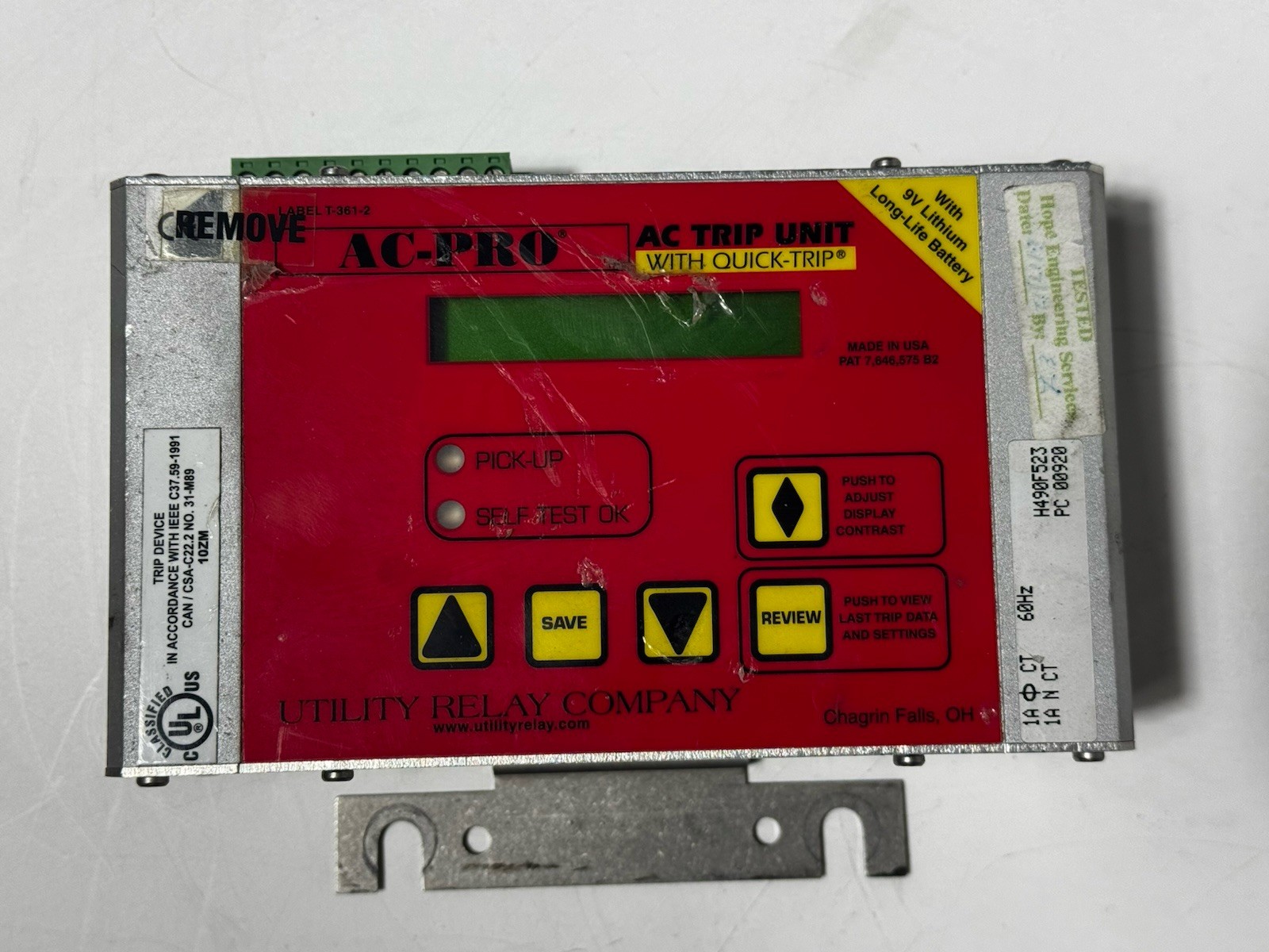 Utility Relay Company AC-PRO H490F523 AC Trip Unit with Quick-Trip