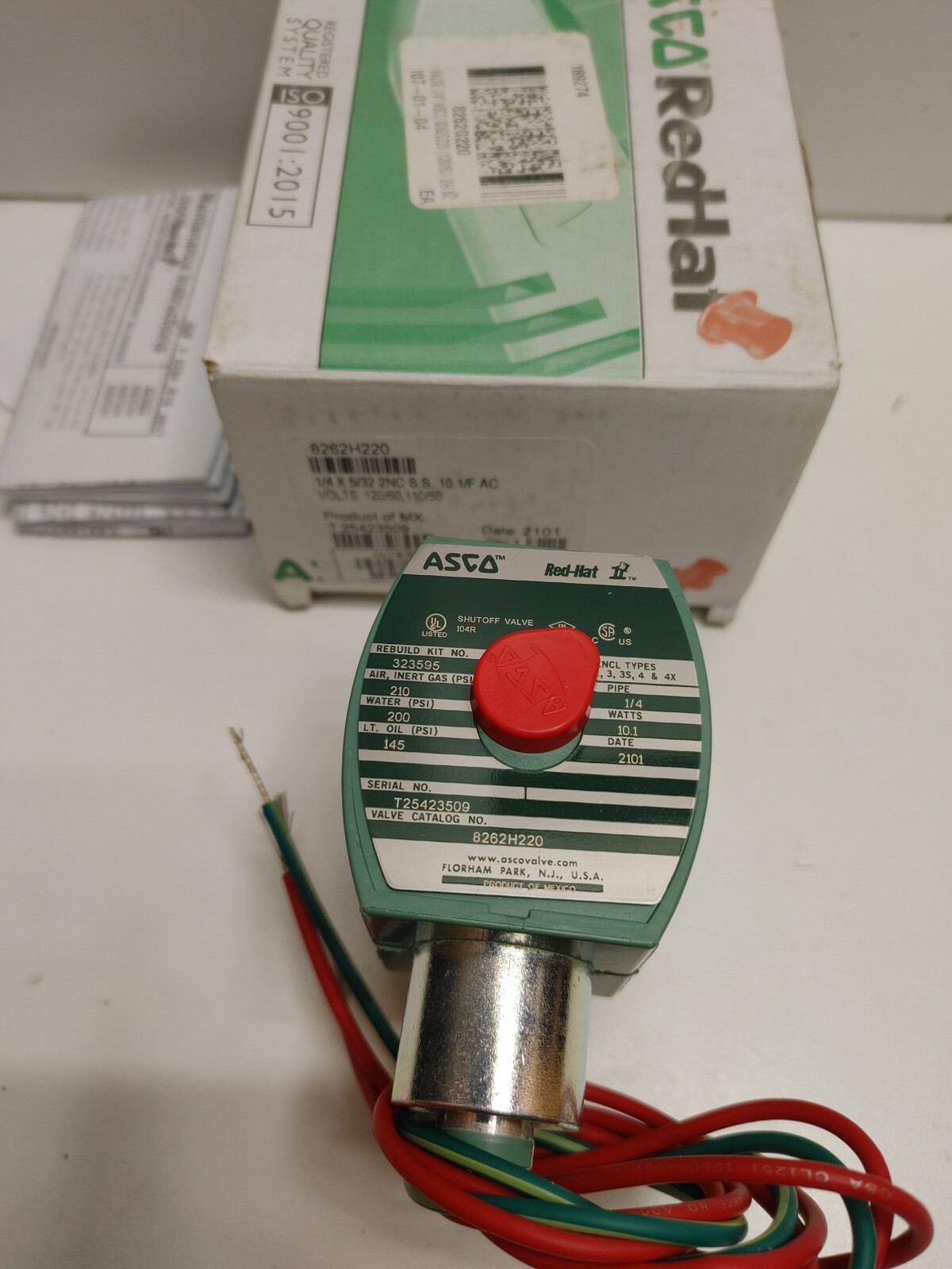 NEW OLD STOCK! ASCO 120V 1/4″ X 5/32″ SOLENOID VALVE 8262H220