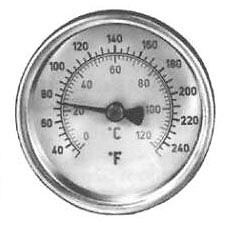 Pasco 1449 2-1/2 Dial, 1/2 MPT, 0 to 120 Deg C, 40 to 250 Deg F Thermometer