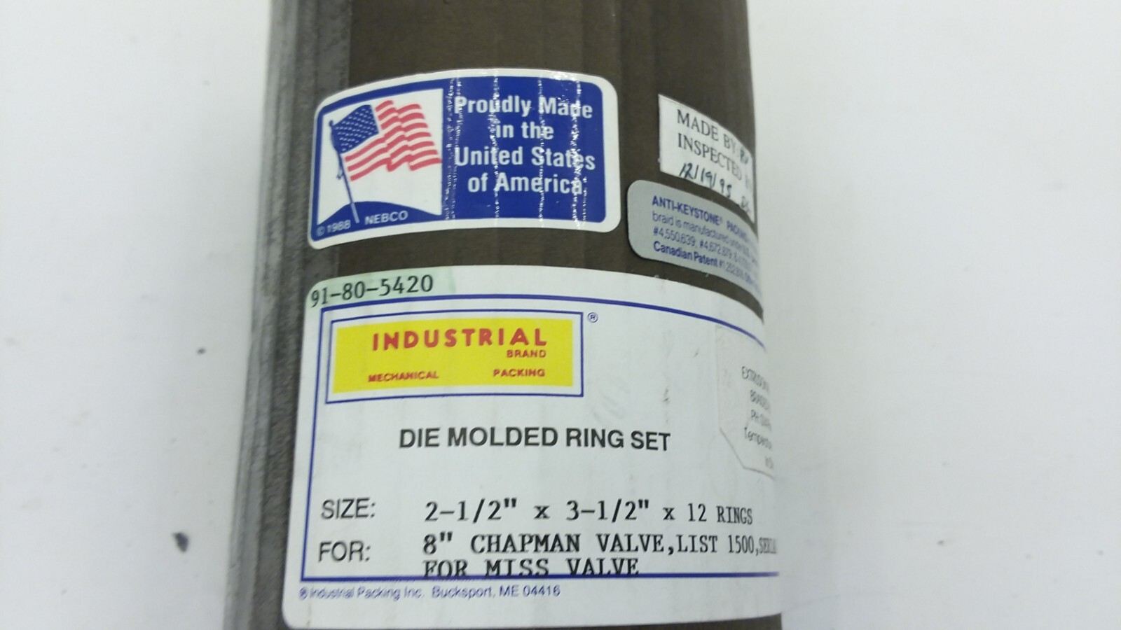 INDUSTRIAL 90-80-5420 CHAPMAN VALVE 8″ LIST 1500 2-1/2X3-1/2 INCH 12 RINGS NNB