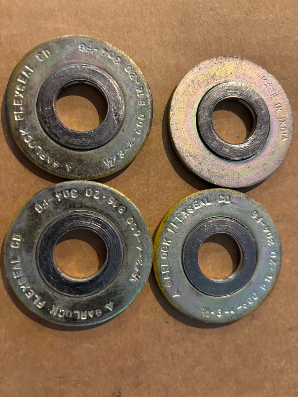 4 PC LOT GARLOCK FLEX SEALGASKETS 1/2″ 3-4-600 CLASS CD 304 FG FAST SHIP