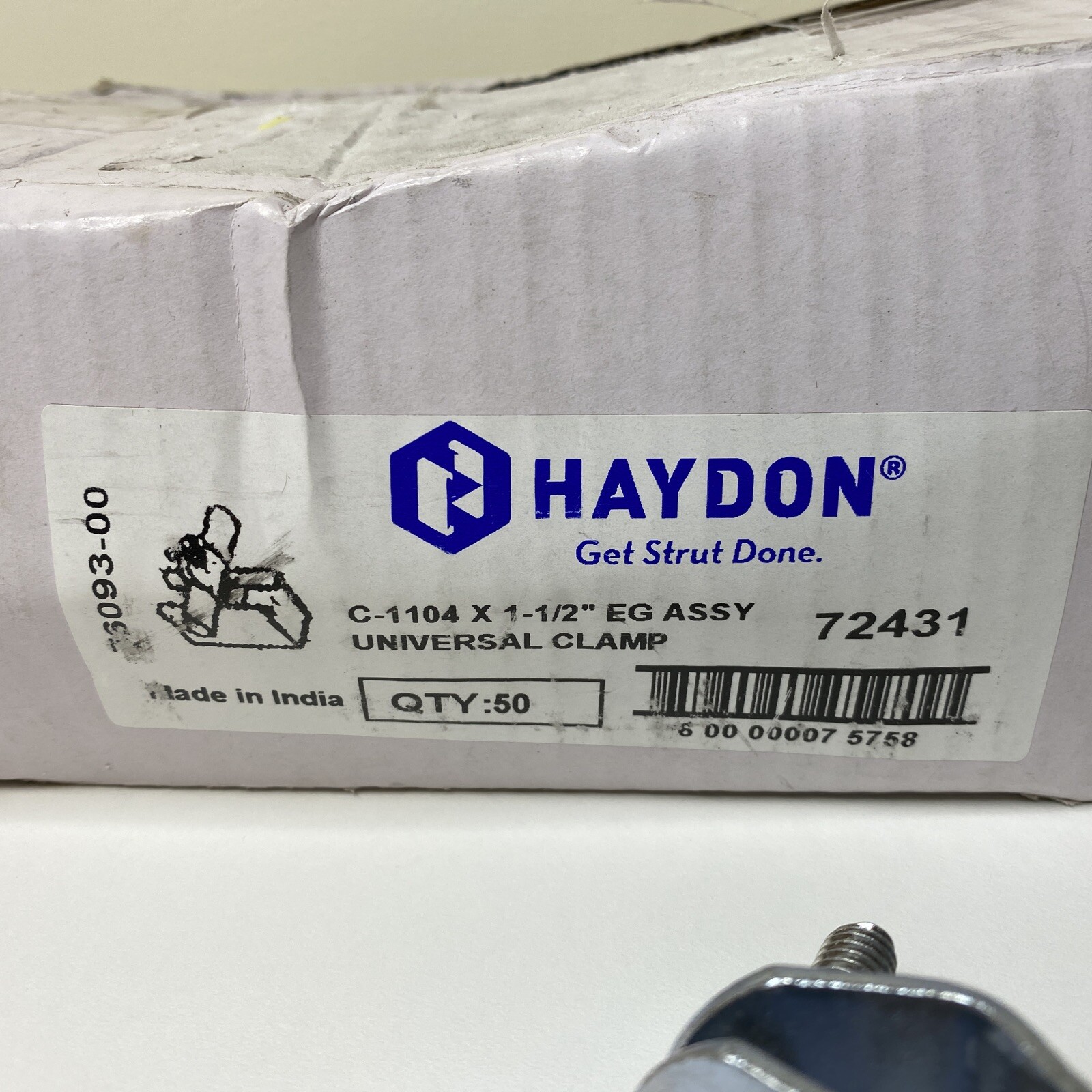 (BOX 50) HAYDON 72431 C-1104 X 1-1/2 inch EG ASSY Universal Clamp H-Strut NEW