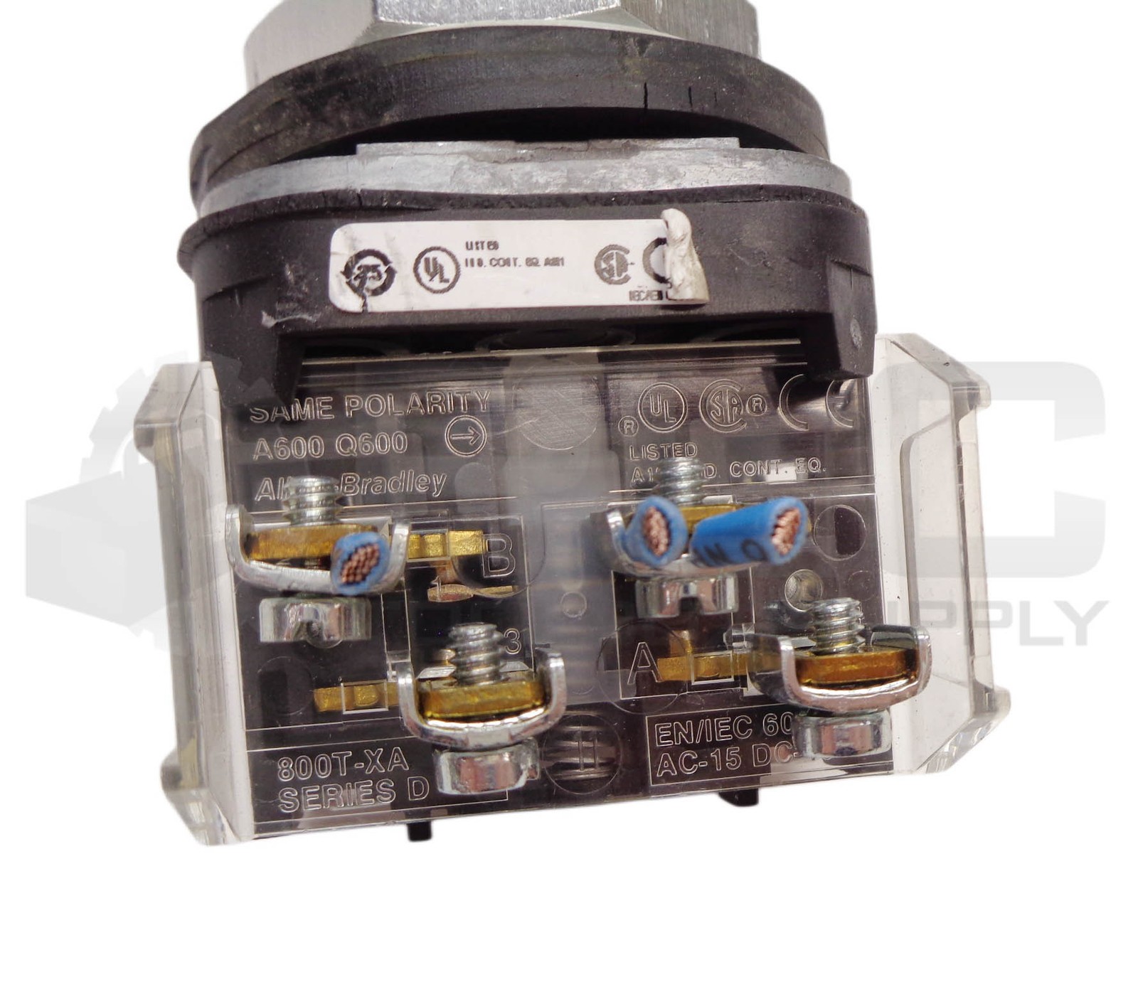 LOT OF 3 ALLEN BRADLEY 800T-A2A /T BLACK PUSH BUTTON W/ 800T-XA /D CONTACT BLOCK