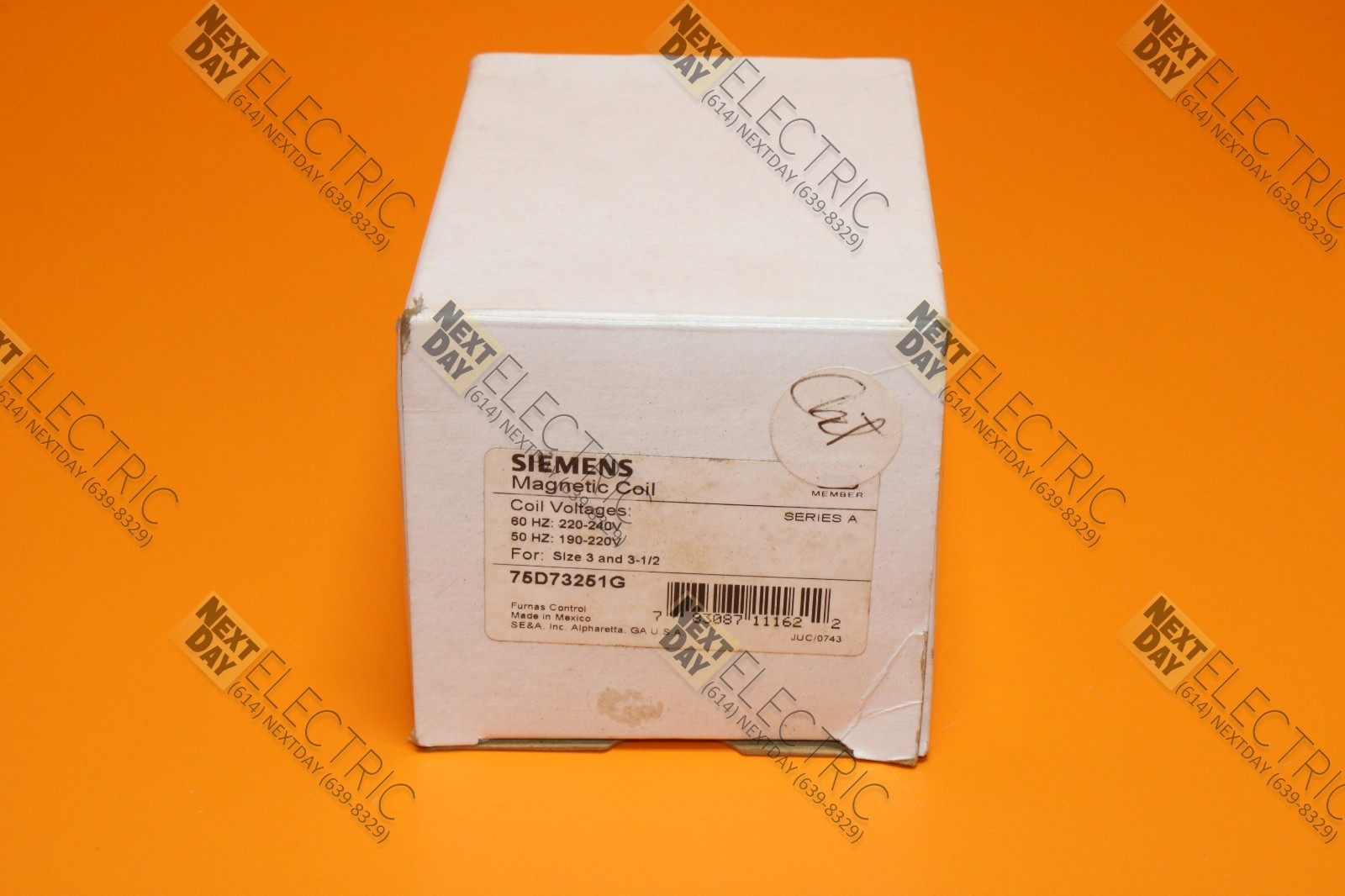 Siemens, 75D73251G, Starter Contactor Relay 220-240v Size 3 1/2 Coil Solenoid