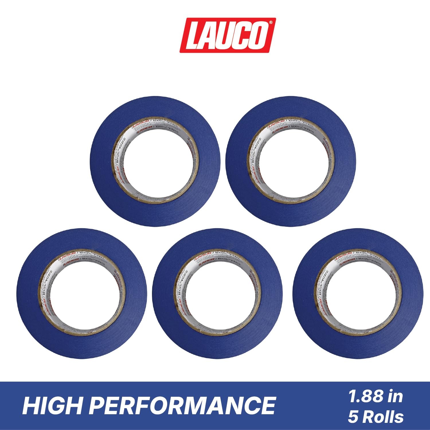 LAUCO Multi-Surface Blue Painter’s Masking Tape, Medium Adhesion, 5 Rolls