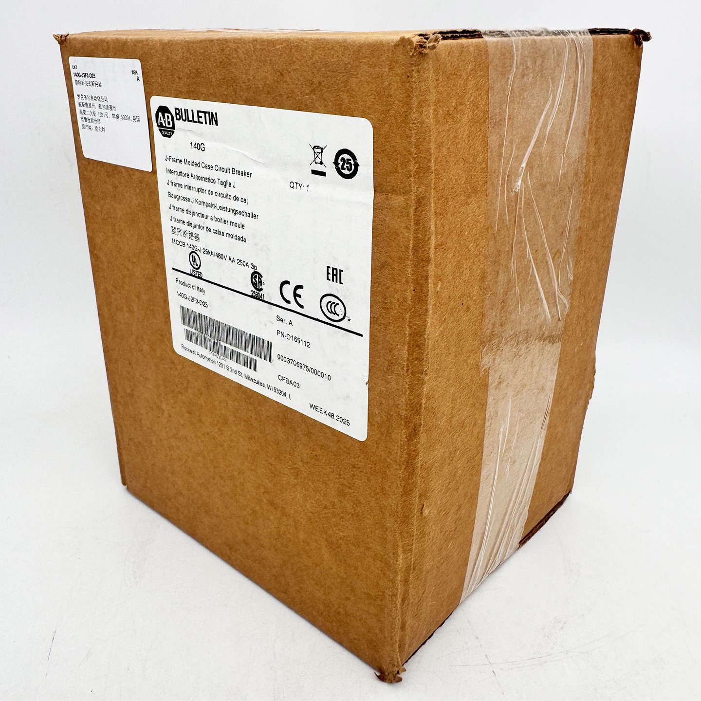 140G-J2F3-D25 140G 250A J Frame Molded Case Ckt-Bkr New Original 140GJ2F3D25