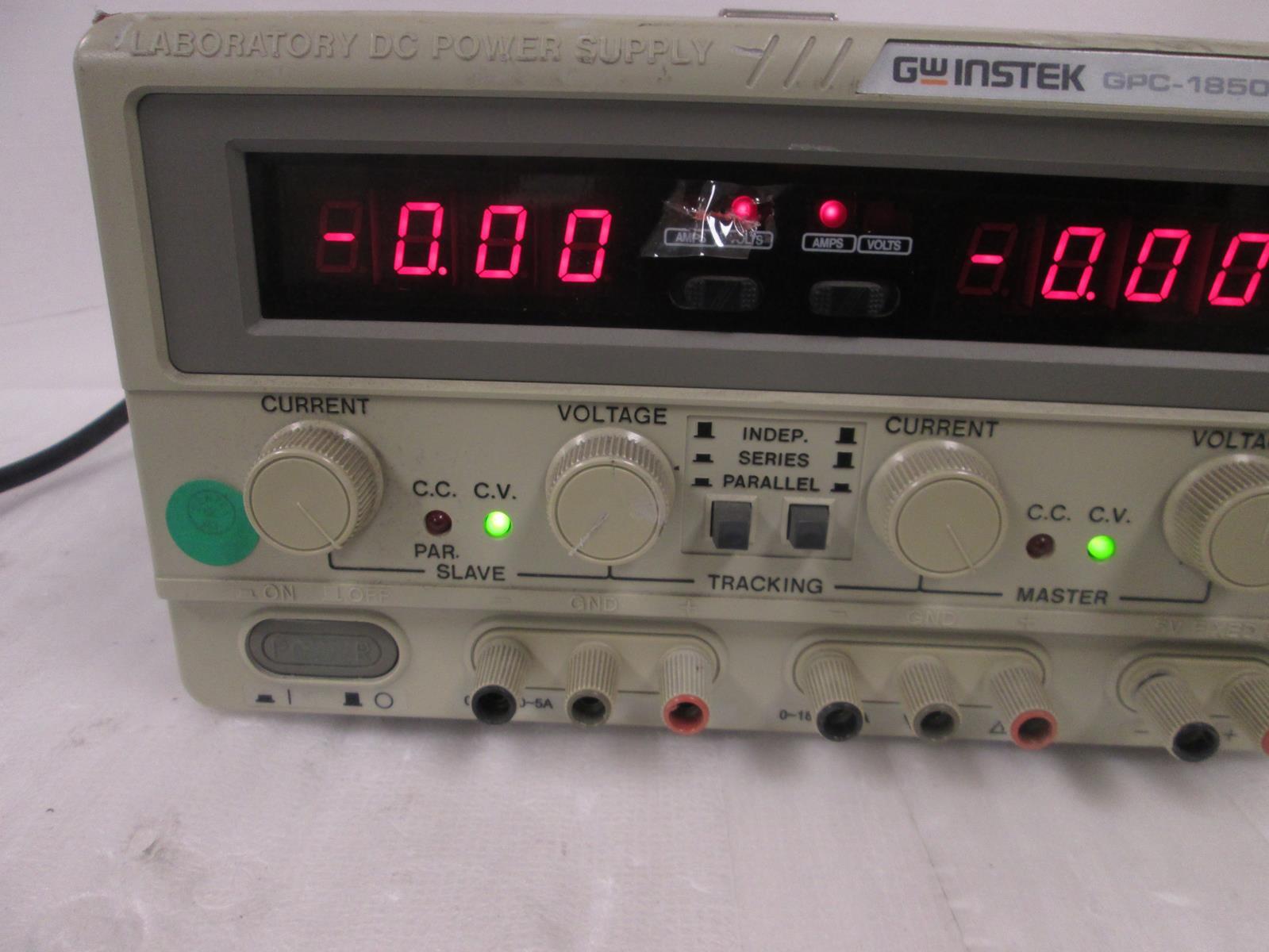 GW INSTEK GPC-18500 LABORATORY DC POWER SUPPLY DUAL TRACKING 5V