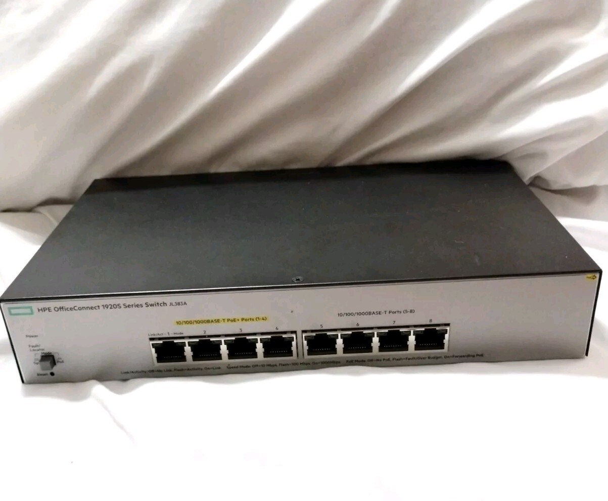 Hewlett Packard Switch OfficeConnect 1920S 8G PPoE+ 65W JL383A Untested