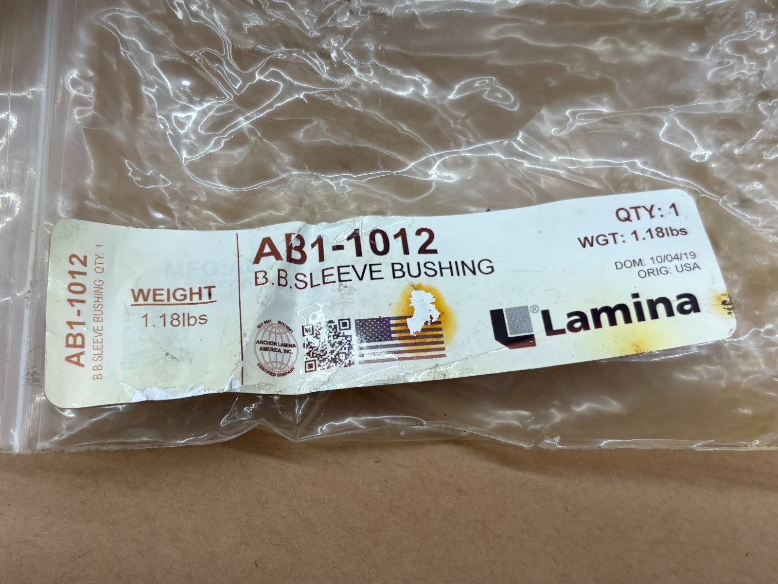 Lamina AB1-1012 Ball-Bearing Sleeve Bushing Die Sets Replacement Part