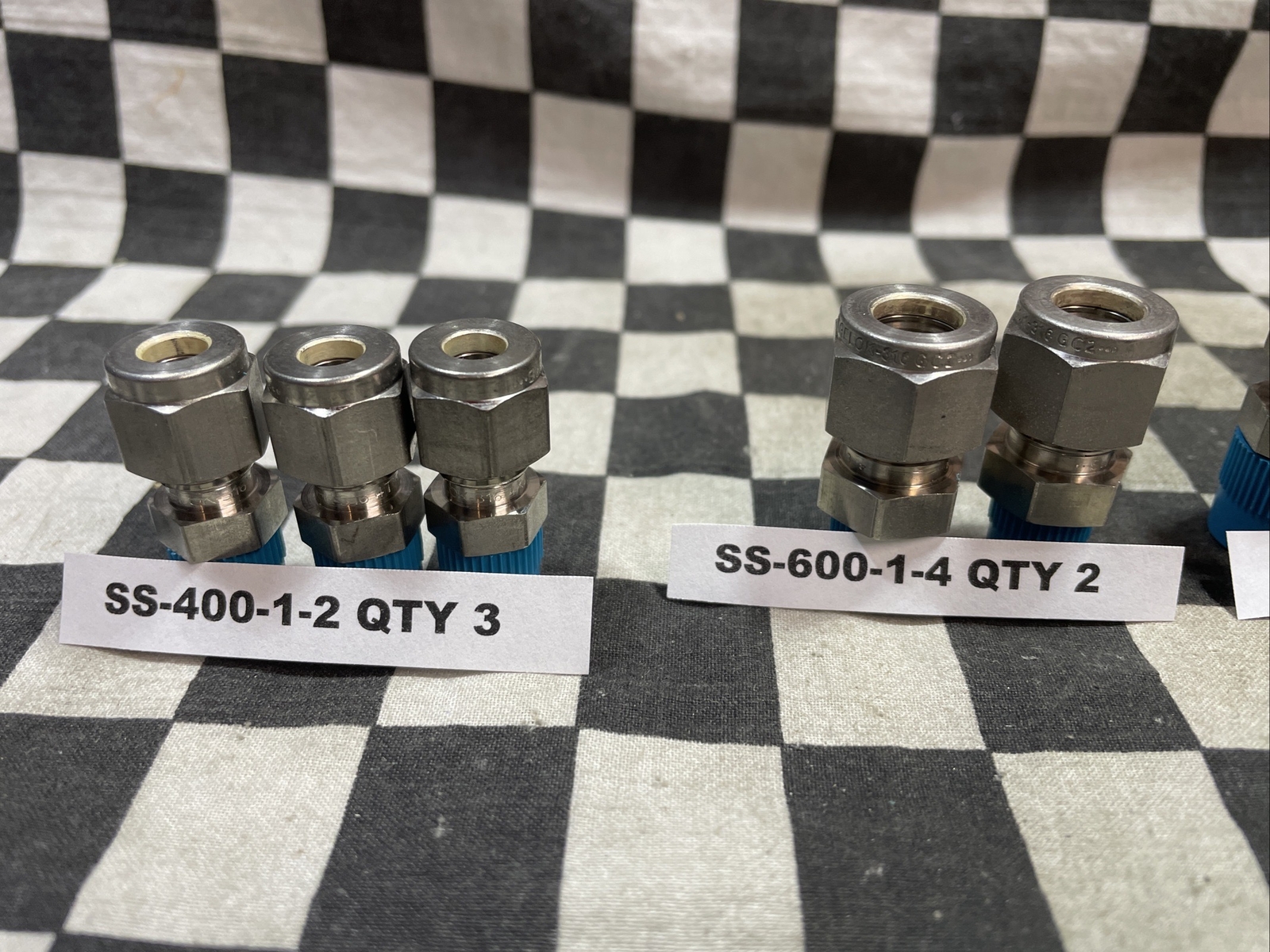 SWAGELOK SS-400-1-6, SS-400-1-4, SS-600-1-4, SS-400-1-2, LOT OF 11#1639F19