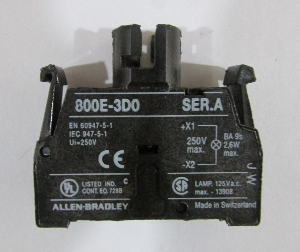 Allen Bradley 800E-3D0 Pilot Light Module Contact Series A Lot of 7