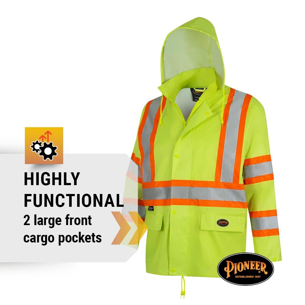Pioneer Hi-Vis Lightweight Waterproof Safety Rain Suit Yellow/Green XL