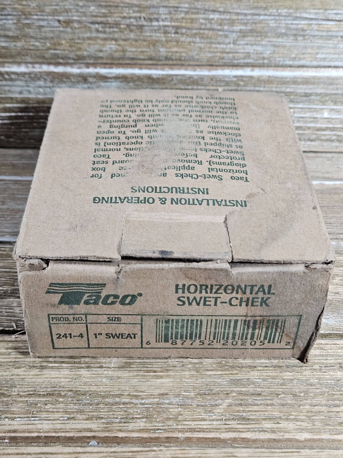 Taco 241-4 1″ Sweat Bronze Horizontal Flow Check Valve Forced Hot Water Boiler