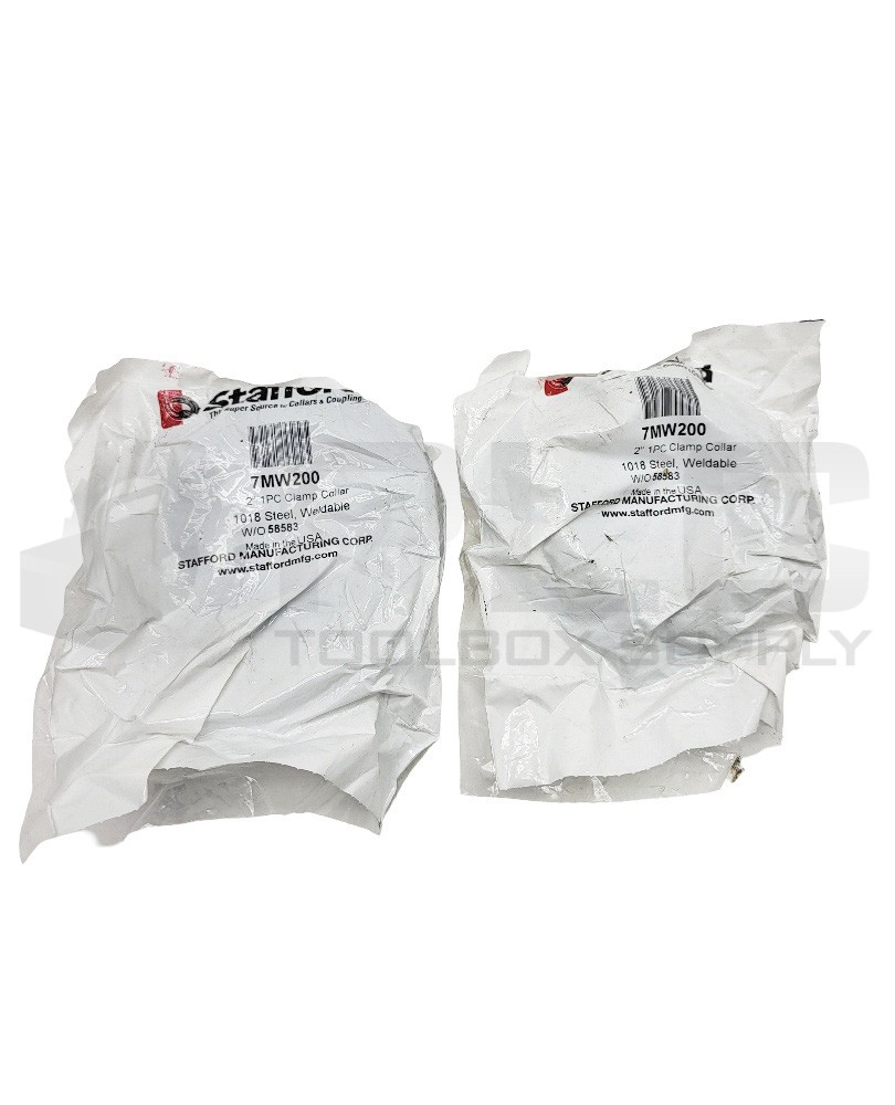 NEW SEALED LOT OF 2 STAFFORD 7MW200 2″ CLAMP COLLAR 1018 STEEL WELDABLE