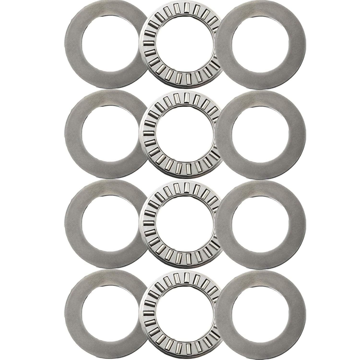 4 Sets NTA1220+2TRA, Thrust Needle Roller Bearings with Two Washers, ID 3/4″, OD