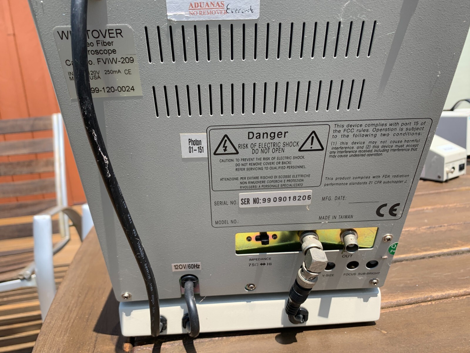 Westover FVCW Video Fiber Microscope Workstation, 120V, 60Hz, Good Condition