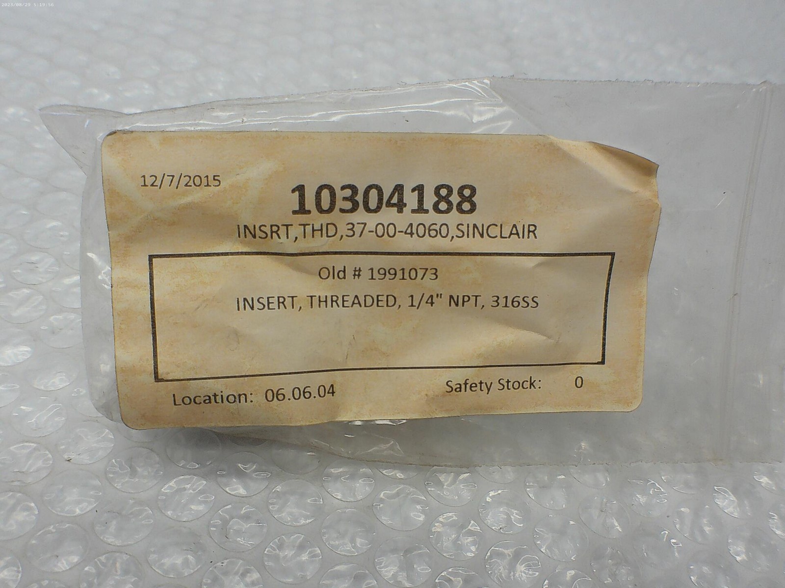 SINCLAIR 37-00-4060 INSERT NSNP
