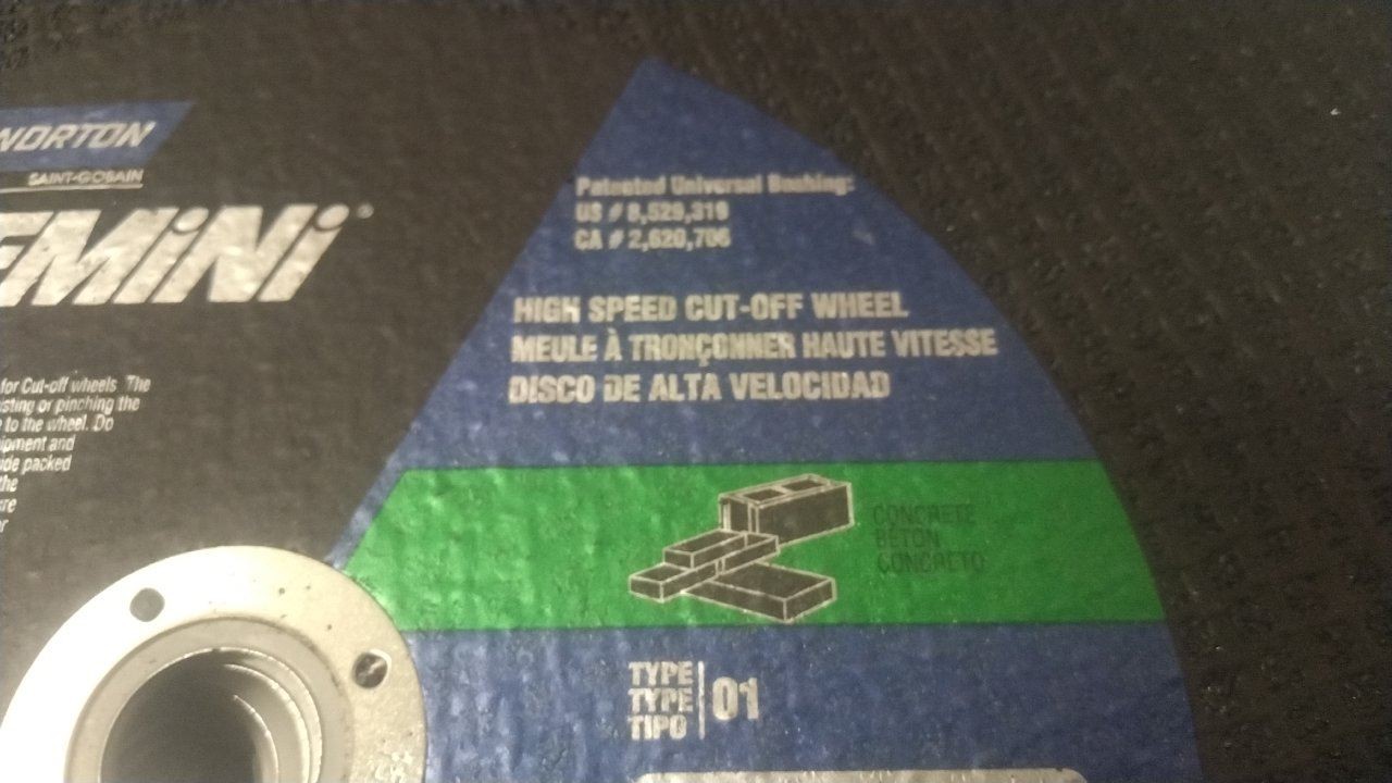 Norton 70184623029 10 Pk 16 In Diameter 1 In Arbor Hole Abrasive Cut-Off Wheel