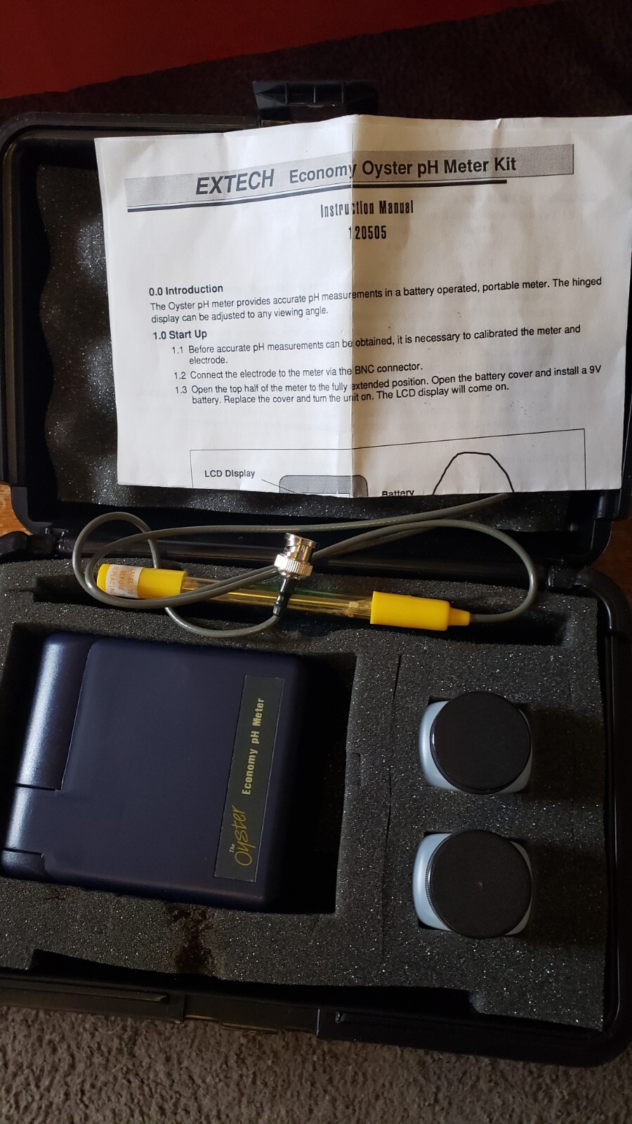 Extech OYSTER Oyster Series Economy pH Meter Kit w/ Attachment & Case slope