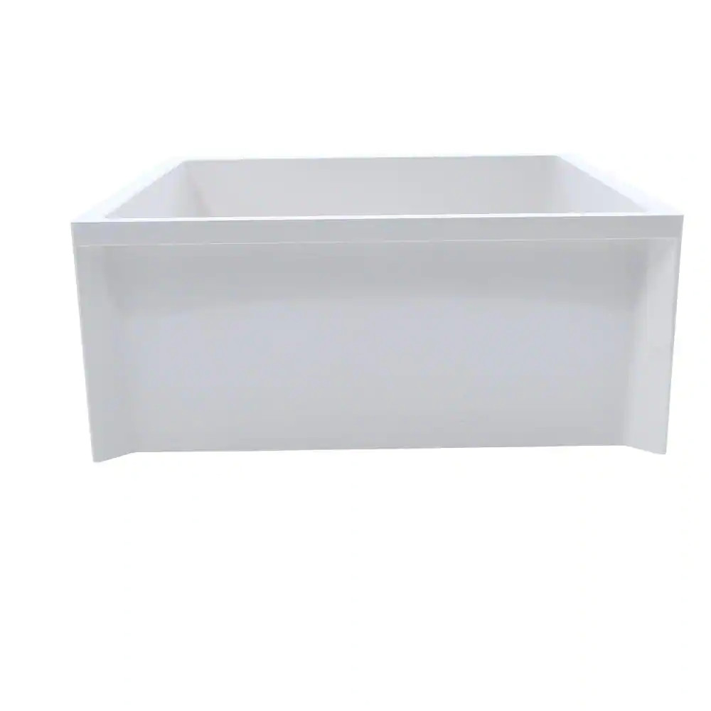 24 In. X 24 In. X 10 In. Service Mop Basin for 3 In. DWV in White