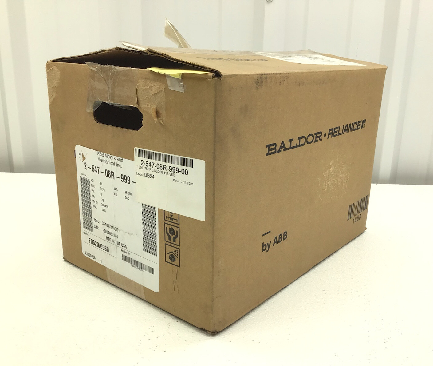 NEW BALDOR 35A013Y850G1 MOTOR 2-547-08R-999-00 .75HP 1425 RPM