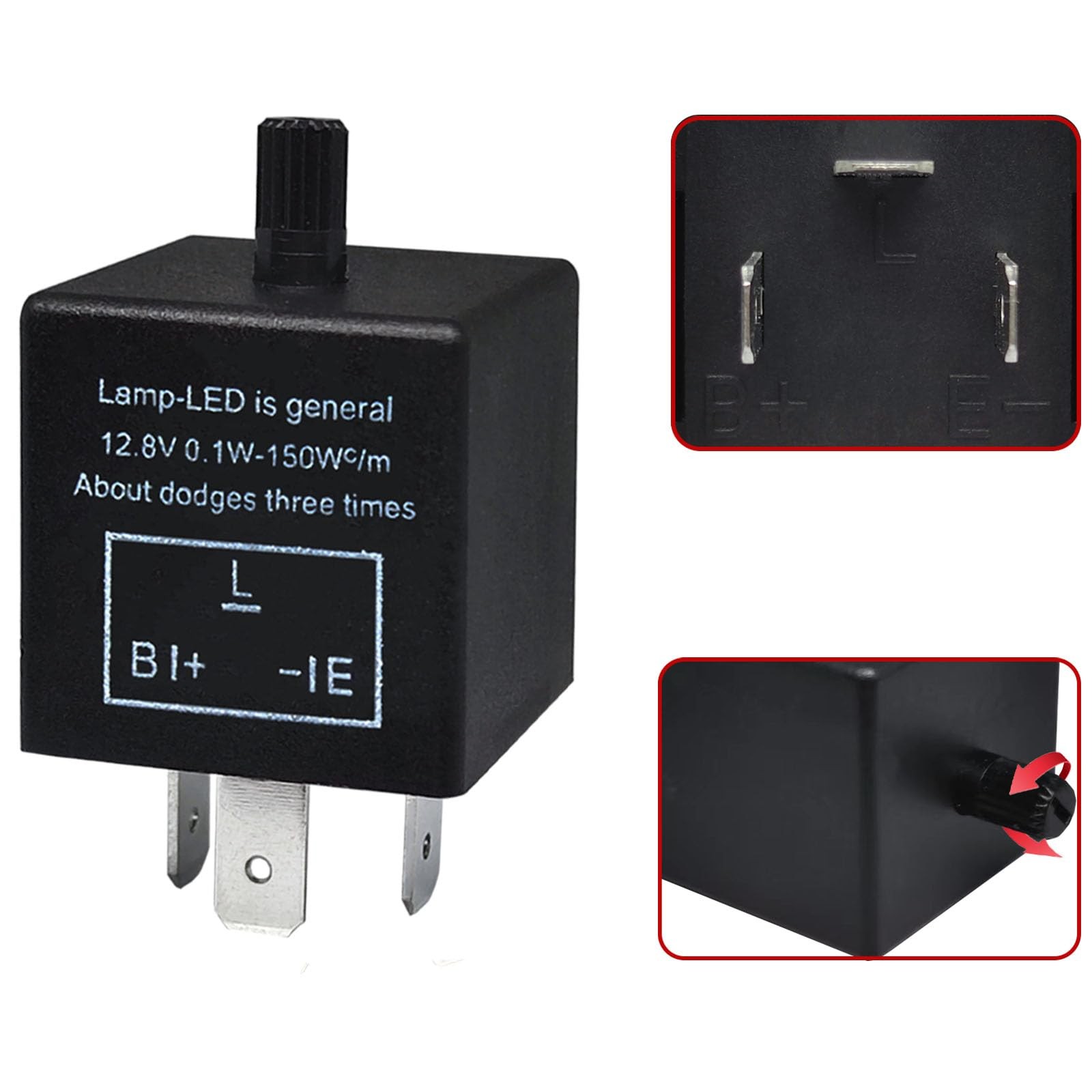 Led Flasher Relay CF13 Set of 2, 3 Pins Adjustable Turn Signal Relay CF13 EP3…