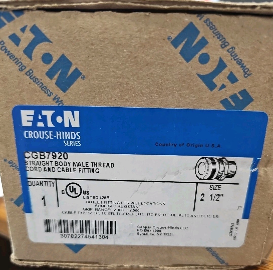Eaton CGB7920 2-1/2″ CGB Cable Gland 2.188-2.50 CONN