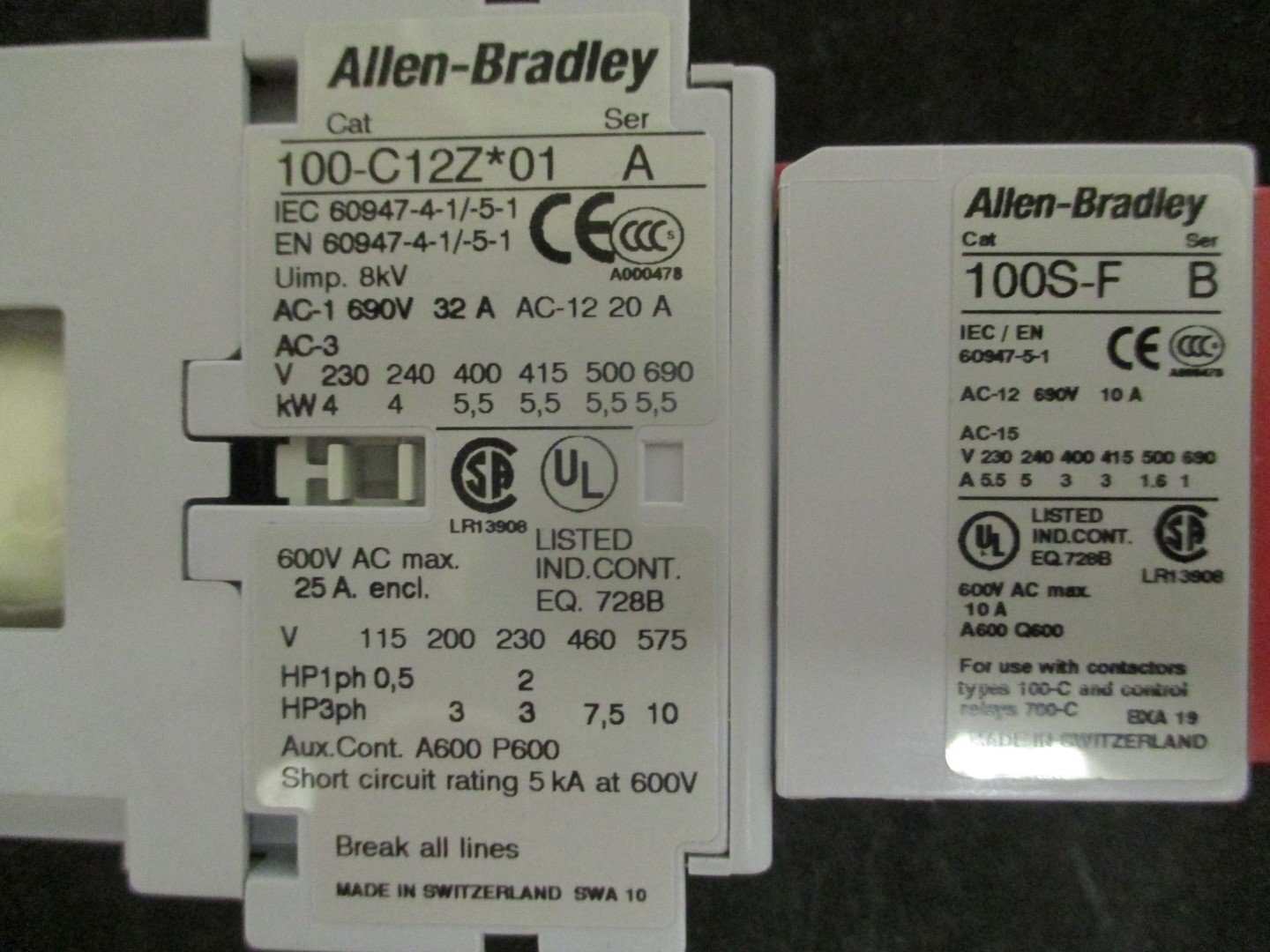 NEW Allen Bradley 100S-C12ZJ05C SER.A CONTACTOR TESTED