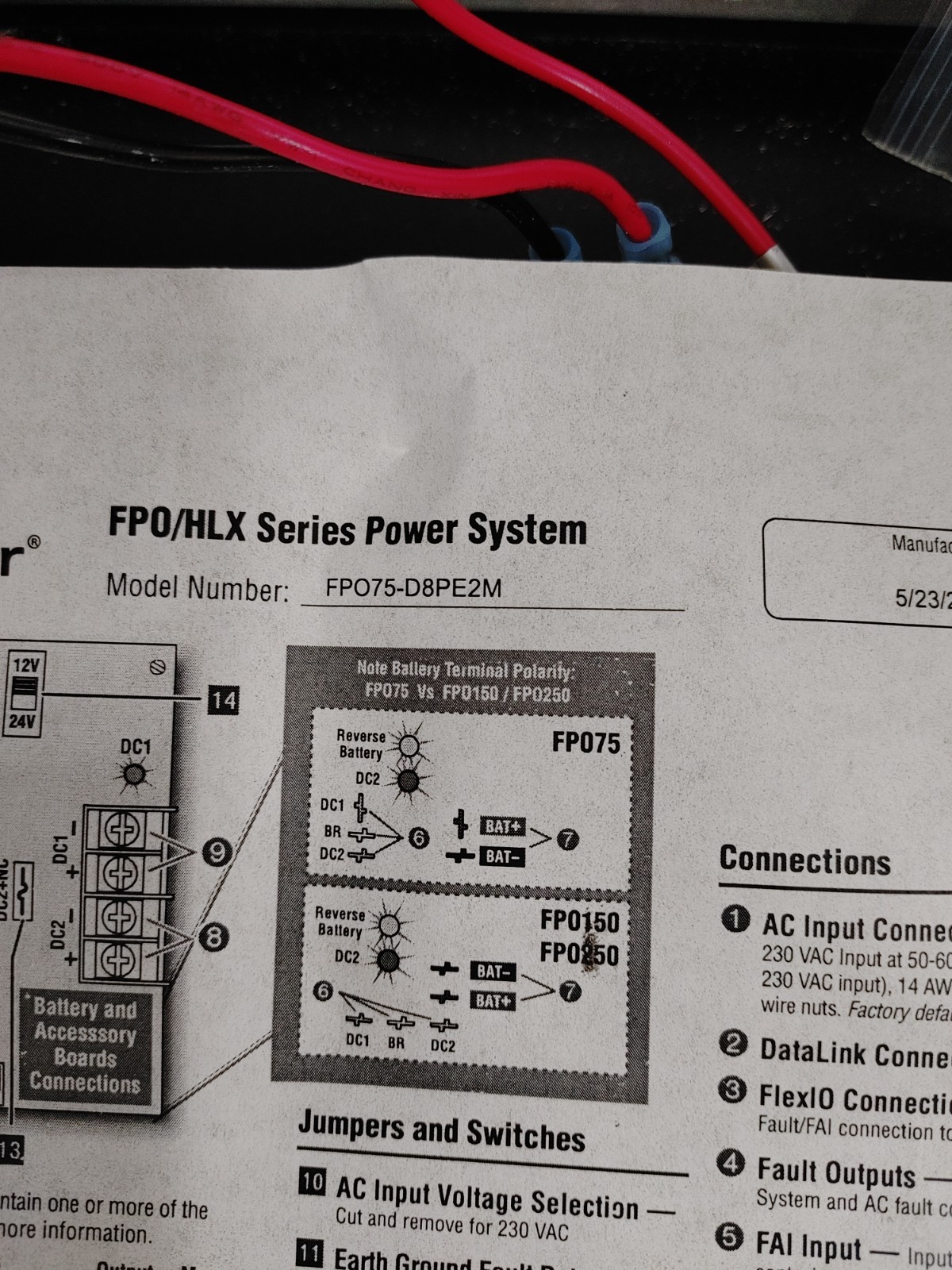 LIFESAFETY POWER FP075-D8PE2M Multi Output Power Supply Charger Enclosure
