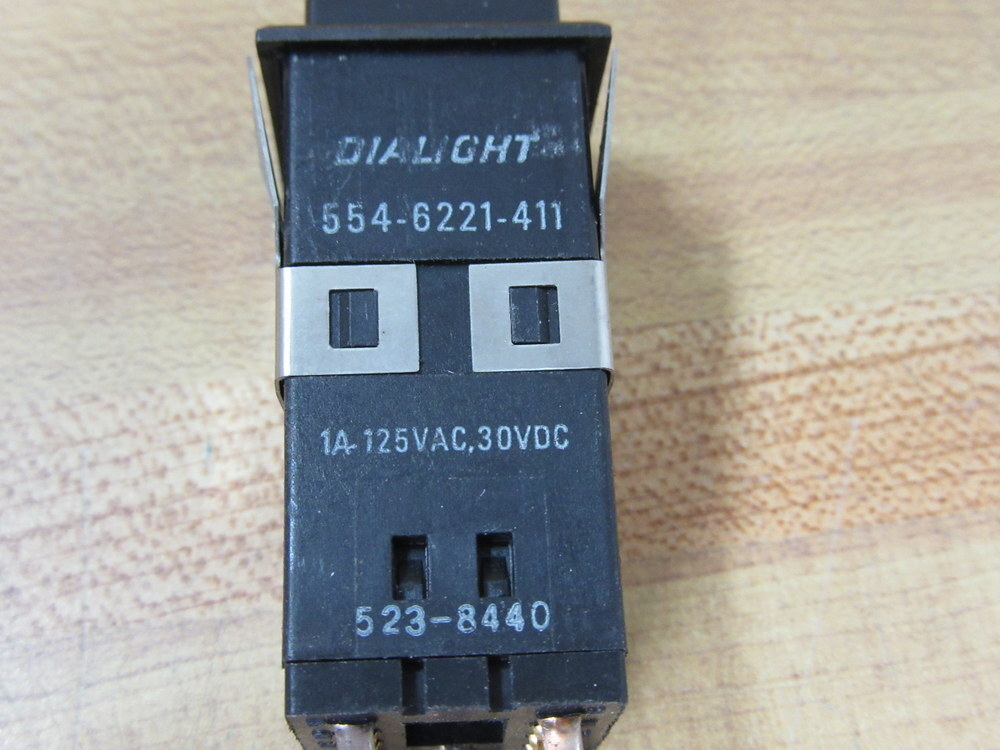 Dialight 554-6221-411 Pushbutton Switch 5546221411 Amber System/AC Off