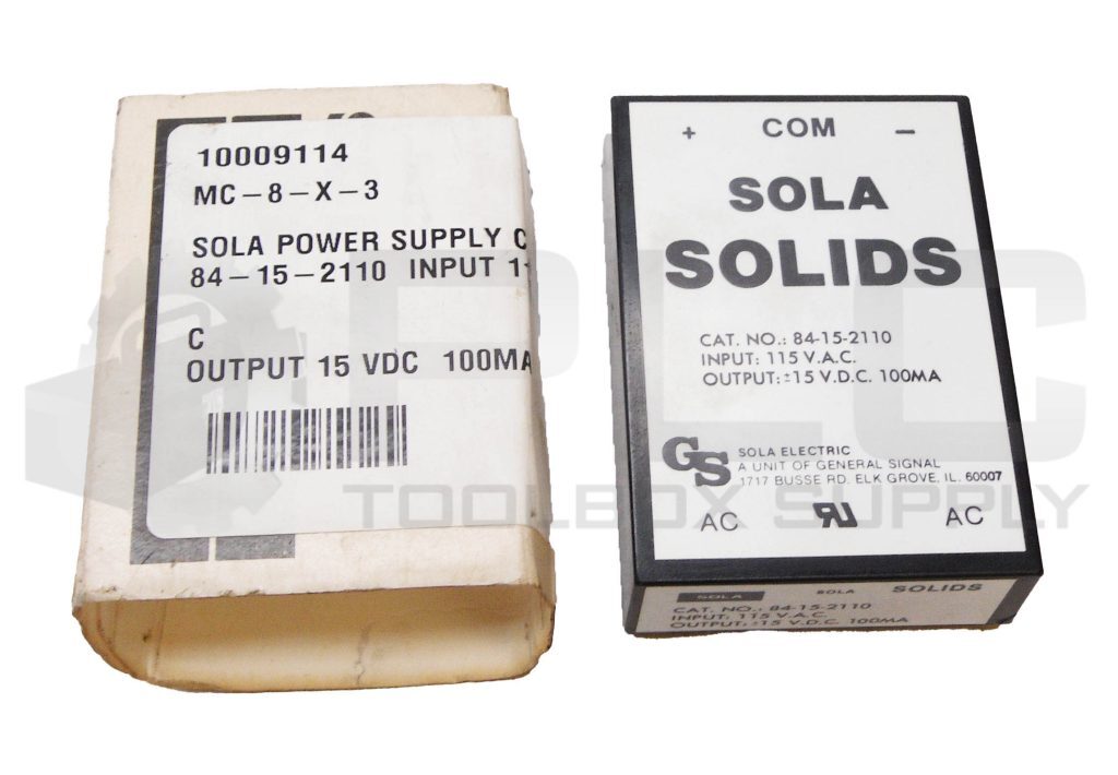 NEW SOLA 84-15-2110 POWER SUPPLY 115VAC 15VDC