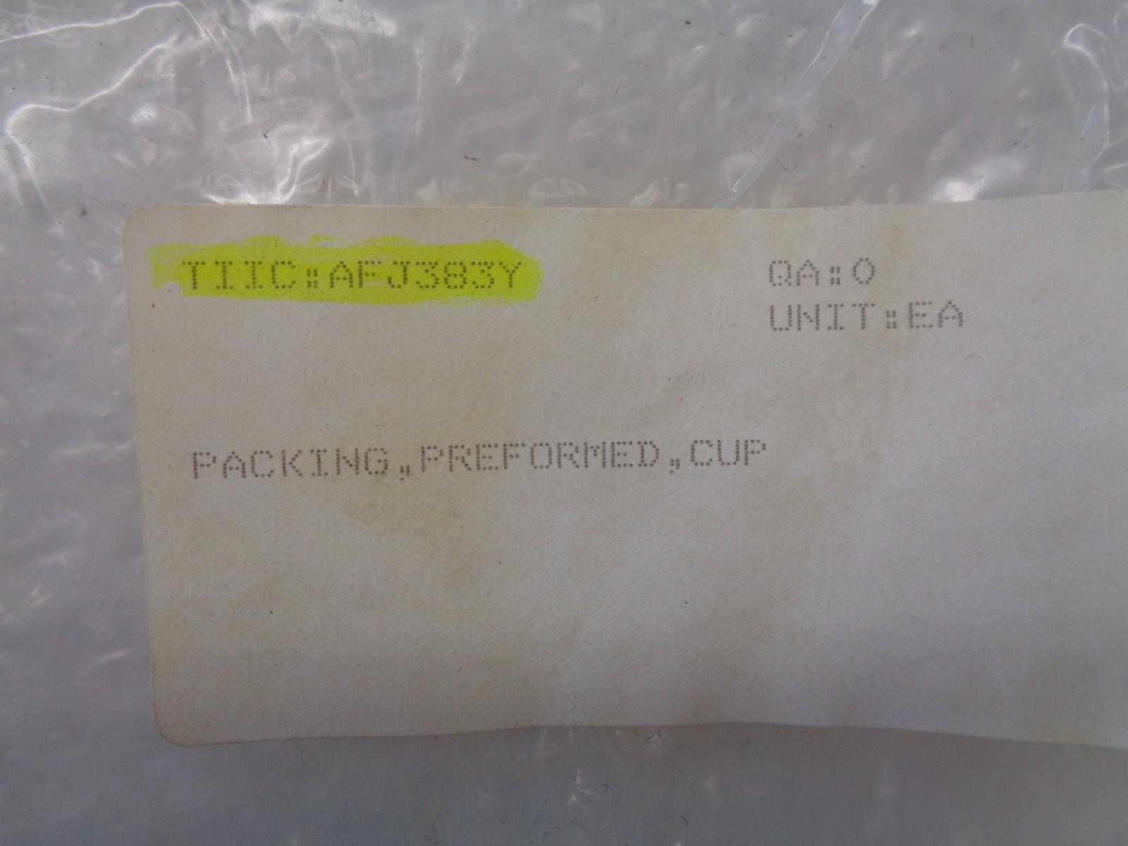 INDUSTRIAL SPARE AFJ383Y PACKING CUP NSNP