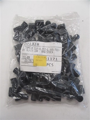 STOCKCAP VINYL SHORT CAPS 0.500″ X 0.750″ (BAG OF 100) BLACK 001328 MARINE