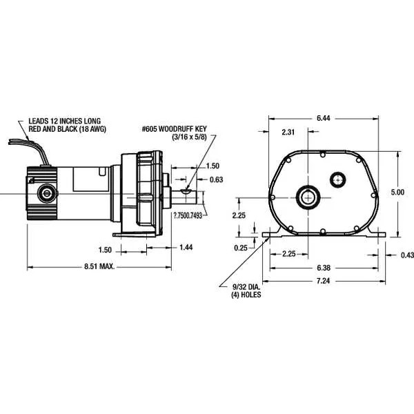 Dayton DC Gearmotor,6.5 rpm,90V,TENV 1LPL1 Die Cast Zinc 190735143995