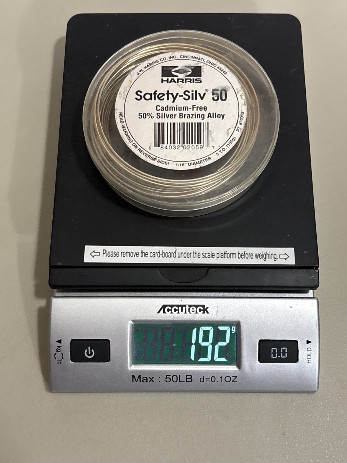 Harris 70315 Safety-Silv 50 High Silver Brazing Alloy Wire 1/16 Inch 5 Troy Oz