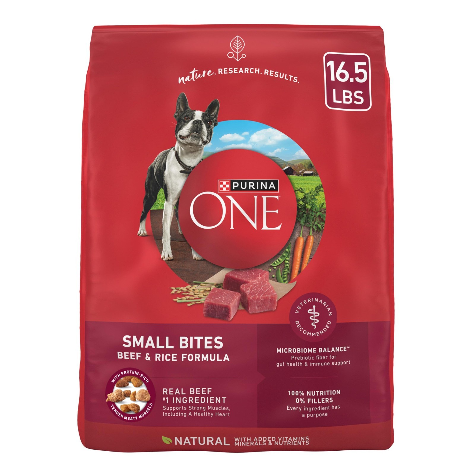 Purina ONE Small Bites Beef and Rice Formula Small High Protein Dry Dog, 2 PACK