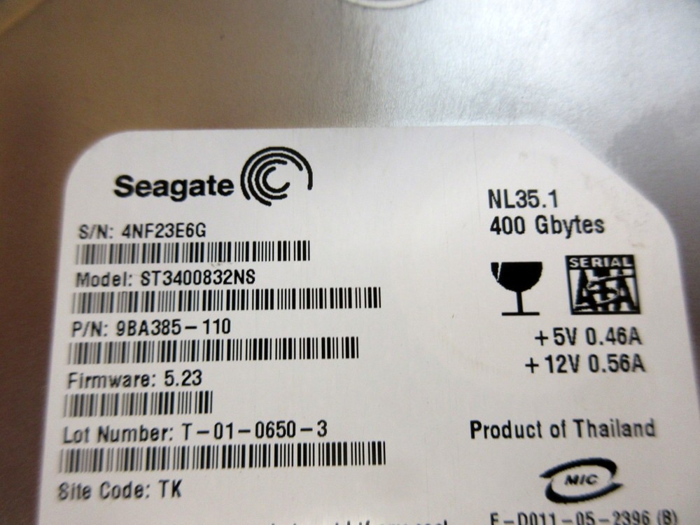 Seagate 9BA385-110 3.5″ HDD ST3400832NS Non-Refundable