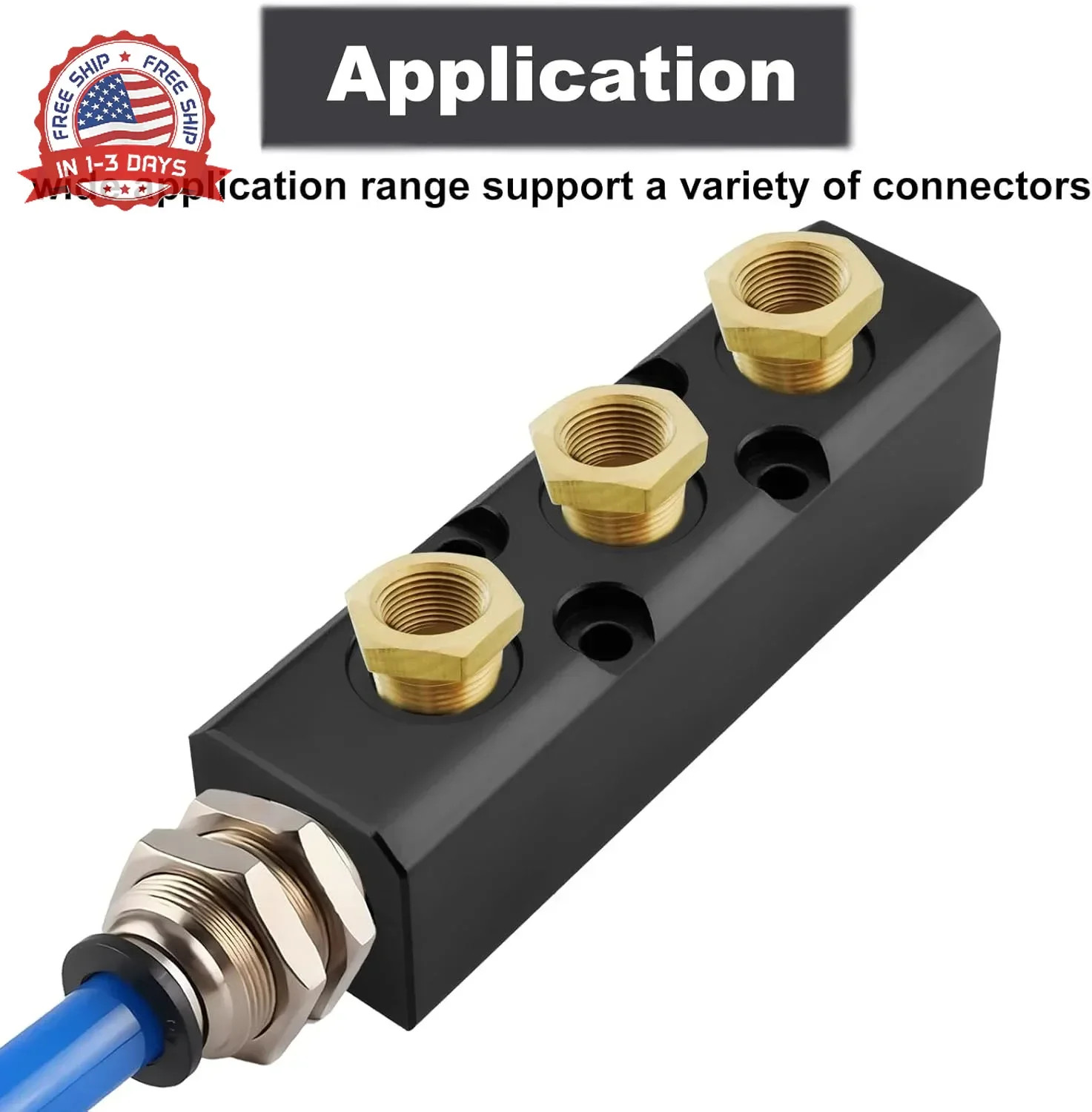 Air Manifold, 3 Way 5 Port Air Compressor Manifold, Air Hose Inline Manifold Blo