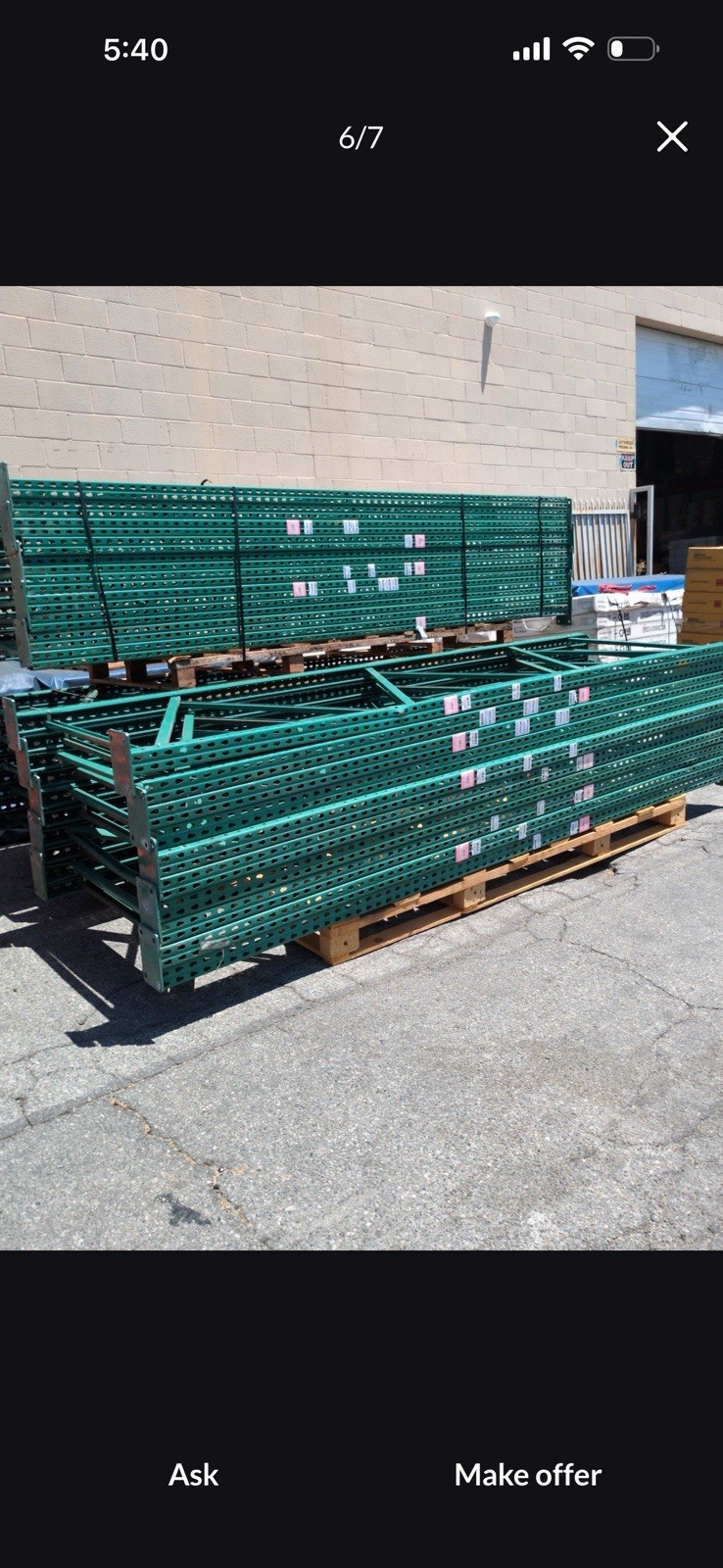 Pallet Rack Upright 42 x 144 Teardrop Style Heavy Duty Shelving