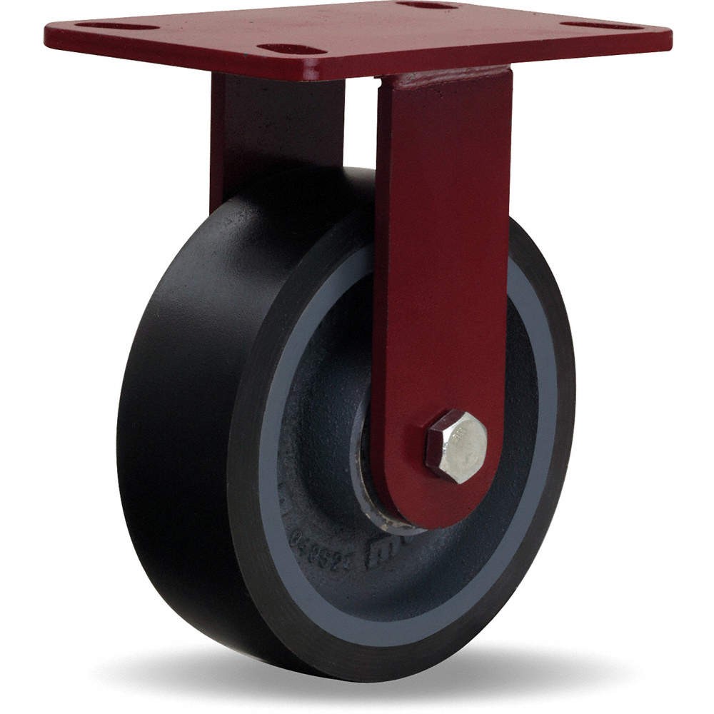 HAMILTON R-HS-6DB70 Plate Caster,Rigid,Polyurethane,7 3/4″H 49H490
