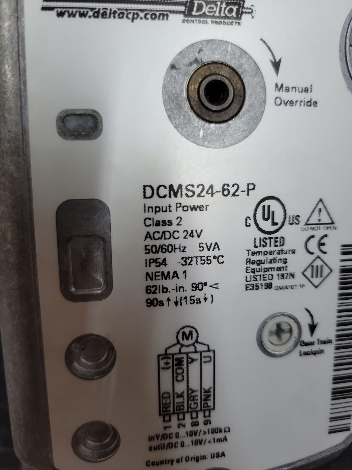 BRAY CONTROLS DCMS24-62-P ELECTRIC ACTUATOR 24V 5VA CLASS 2 N1 ~ USED
